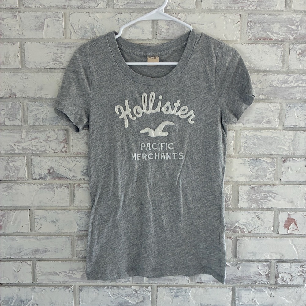 Vintage Hollister Pacific Merchants T Shirt Womens L Gray 2000s Y2K California